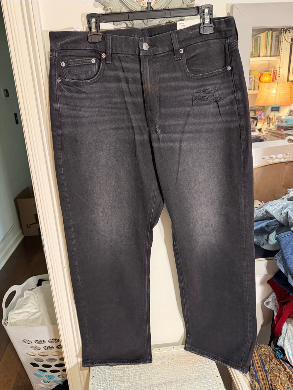 American Eagle Outfitters Black Washed Relaxed Jeans